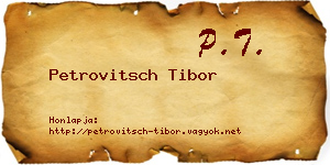 Petrovitsch Tibor névjegykártya